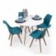 Conjunto de comedor TOWER 100 DAY mesa redonda de 100 cm y 4 sillas DAY