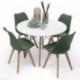 Conjunto de comedor TOWER 100 DAY mesa redonda lacada de 100 cm y 4 sillas DAY