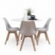 Conjunto de comedor TOWER 100 DAY mesa redonda de 100 cm y 4 sillas DAY