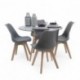 Conjunto de comedor TOWER DAY CRISTAL mesa de cristal redonda de 100 cm y 4 sillas DAY