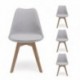 Conjunto de comedor TOWER 100 DAY CRISTAL mesa de cristal redonda de 100 cm y 4 sillas DAY