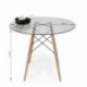 Conjunto de comedor TOWER DAY CRISTAL mesa de cristal redonda de 100 cm y 4 sillas DAY