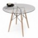 Conjunto de comedor TOWER DAY CRISTAL mesa de cristal redonda de 100 cm y 4 sillas DAY