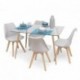 Conjunto de comedor CAIRO DAY mesa de cristal de 120x79,5 cm y 4 sillas DAY