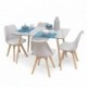 onjunto de comedor CAIRO DAY mesa de cristal de 120x79,5 cm y 4 sillas DAY