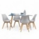 Conjunto de comedor CAIRO DAY mesa de cristal de 120x79,5 cm y 4 sillas DAY