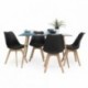 Conjunto de comedor CAIRO DAY mesa de cristal de 120x79,5 cm y 4 sillas DAY