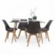 Conjunto de comedor CAIRO DAY mesa de cristal de 120x79,5 cm y 4 sillas DAY