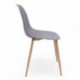 Pack de 4 sillas de comedor CAIRO WHITE asiento de polipropileno color blanco y patas de metal símil madera