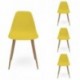 Pack de 4 sillas de comedor CAIRO NORDIC asiento de polipropileno y patas de metal símil madera