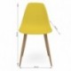 Pack de 4 sillas de comedor CAIRO NORDIC asiento de polipropileno y patas de metal símil madera