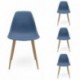 Pack de 4 sillas de comedor CAIRO NORDIC asiento de polipropileno y patas de metal símil madera