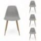 Pack de 4 sillas de comedor CAIRO NORDIC asiento de polipropileno y patas de metal símil madera