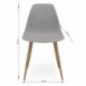 Pack de 4 sillas de comedor CAIRO WHITE asiento de polipropileno color blanco y patas de metal símil madera