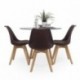Conjunto de comedor TOWER 90 DAY CRISTAL mesa de cristal redonda de 90 cm y 4 sillas DAY