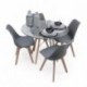 Conjunto de comedor TOWER 90 DAY CRISTAL mesa de cristal redonda de 9 cm y 4 sillas DAY