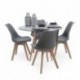 Conjunto de comedor TOWER 90 DAY CRISTAL mesa de cristal redonda de 9 cm y 4 sillas DAY