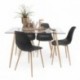 Conjunto de comedor CAIRO NORDIC, mesa de cristal de 120x79,5 cm, 4 sillas nórdicas