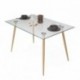 Conjunto de comedor CAIRO NORDIC, mesa de cristal de 120x79,5 cm, 4 sillas nórdicas