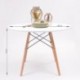 Conjunto de comedor TOWER CAIRO NORDIC mesa redonda lacada en blanco de 100 cm y 4 sillas CAIRO
