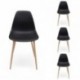 Conjunto de comedor TOWER CAIRO NORDIC 90, mesa redonda de cristal de 90 cm y 4 sillas CAIRO NORDIC