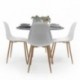 Conjunto de comedor TOWER CAIRO NORDIC mesa redonda de cristal de 100 cm y 4 sillas CAIRO NORDIC