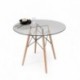 Conjunto de comedor TOWER CAIRO NORDIC 100, mesa redonda de cristal de 100 cm y 4 sillas CAIRO NORDIC