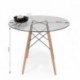 Conjunto de comedor TOWER CAIRO NORDIC mesa redonda de cristal de 100 cm y 4 sillas CAIRO NORDIC