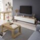 Mueble de TV de diseño moderno de pared KAWAY tablero de partículas melaminizado color blanco artik y roble nodi 180x34,5x28 cm