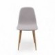 Silla comedor LEIVA tapizada en tela beige claro y patas metálicas