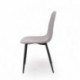 Silla comedor LEIVA tapizada en tela beige claro y patas metálicas