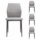 CONJUNTO DE COMEDOR CAIRO MARINA. MESA DE CRISTAL DE 120X80 CM, PATAS METÁLICAS NEGRO Y 4 SILLAS TAPIZADAS BAUHAUS MEDIDAS MESA: