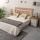 Conjunto de cabecero y 2 mesillas de noche Coimbra. Elegante combinación de tonos en simil madera