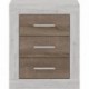 Conjunto de cabecero y 2 mesillas de noche Coimbra. Elegante combinación de tonos en simil madera
