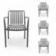 Pack 4 sillas de jardín con brazos EMI en polipropileno