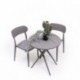 Conjunto de jardín Mesa velador JARA + 2 Sillas EYRE en polipropileno