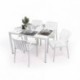 Conjunto de Jardín de  Mesa Rectangular AMBAR  y 4 Sillas con Brazos EMI en polipropileno