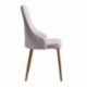 Silla de comedor QUEEN tapizada en tela y patas metálicas en acabado madera
