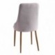 Silla de comedor QUEEN tapizada en tela y patas metálicas en acabado madera
