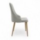 Silla de comedor QUEEN tapizada en tela y patas metálicas en acabado madera