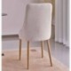 Pack de 4 sillas de comedor QUEEN, tapizadas en tela, patas metálicas en acabado madera