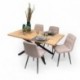 Mesa de Comedor Fija modelo TAMI  Madera Maciza y Patas Metálicas de 160 cm