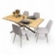 Mesa de Comedor Fija modelo TAMI  Madera Maciza y Patas Metálicas de 160 cm