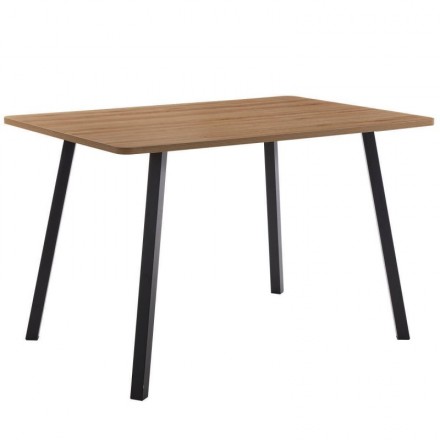 Mesa de Comedor Fija NADIR  de 120 x 80 cm en color Roble y Negro
