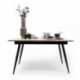 Mesa de Comedor Extensible NELA con Tapa de Melamina y Patas Metálicas Negras