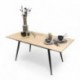 Mesa de Comedor Extensible NELA con Tapa de Melamina y Patas Metálicas Negras