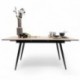 Mesa de Comedor Extensible NELA con Tapa de Melamina y Patas Metálicas Negras