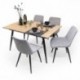 Mesa de Comedor Extensible NELA con Tapa de Melamina y Patas Metálicas Negras