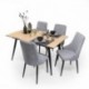 Mesa de Comedor Extensible NELA con Tapa de Melamina y Patas Metálicas Negras