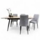 Mesa de Comedor Extensible NELA con Tapa de Melamina y Patas Metálicas Negras